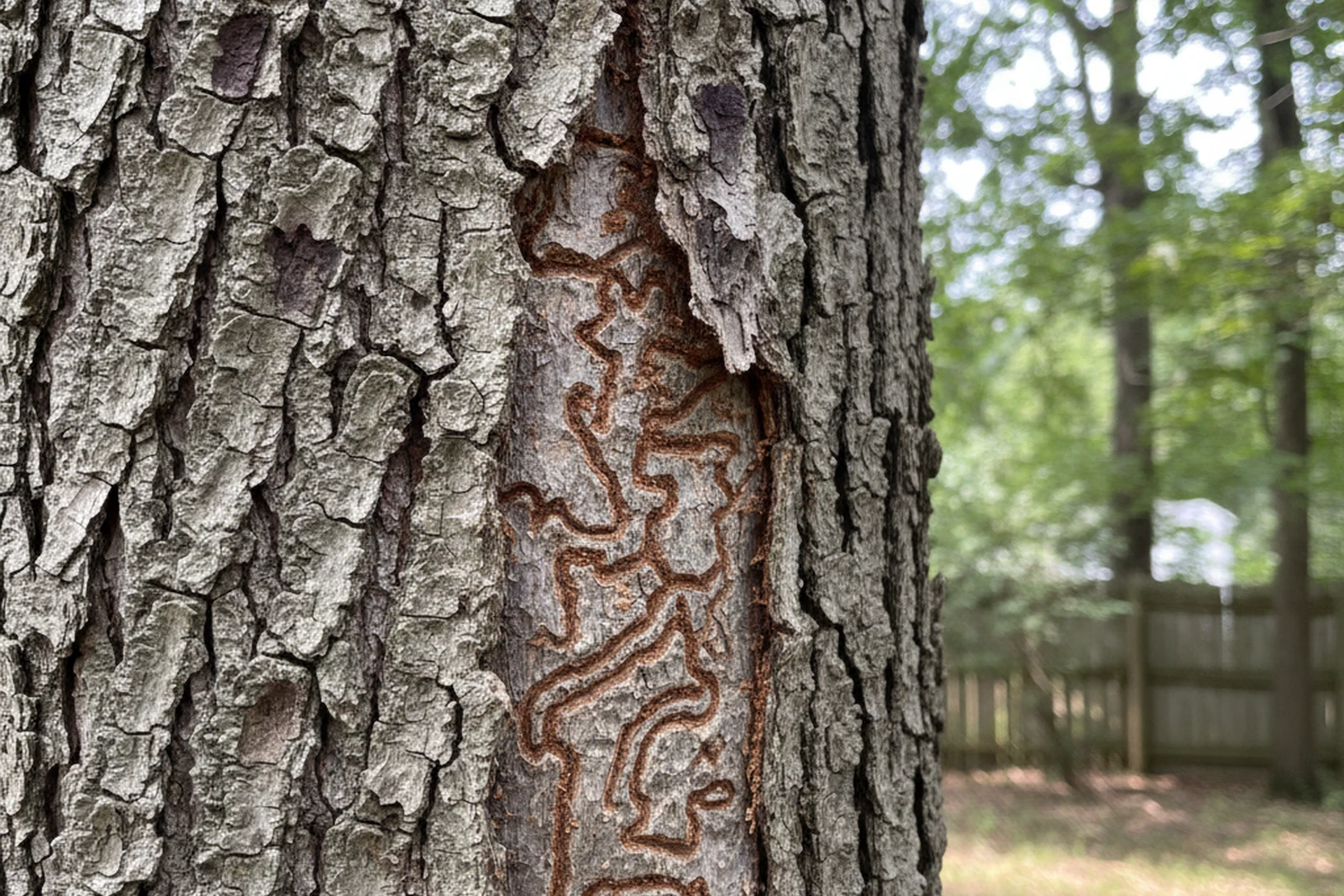 EAB emerald ash borer D-shaped exit holes search resultentine galleries bark damage Wilkes-Barre Pennsylvania Luzerne County ash tree